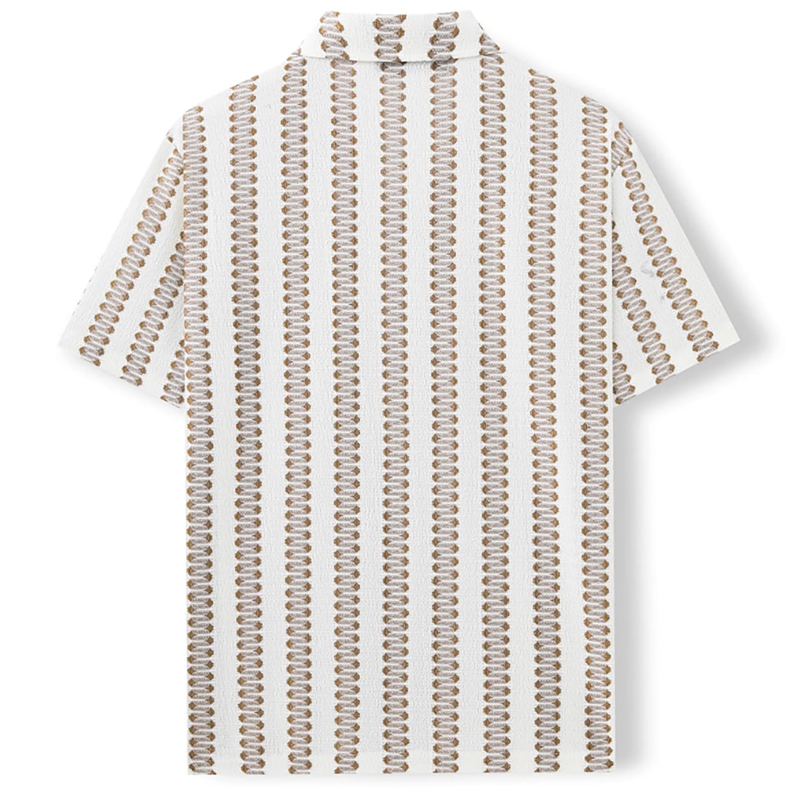 DGZTWLL Camicia da uomo a maniche corte con bottoni a righe pastello con colletto da campeggio, vestibilità regolare, top casual con colletto per streetwear, estate e uso quotidiano