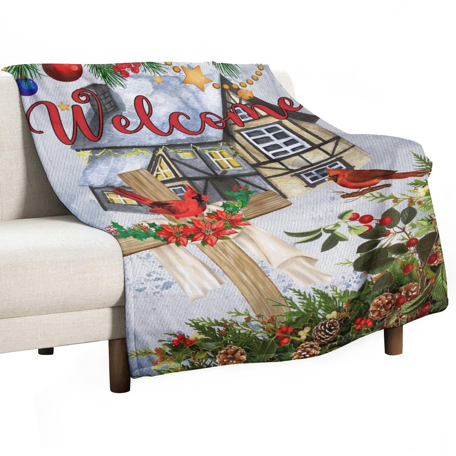 Couverture personnalisée d'hiver pour couple : plaid doux canapé 130x150