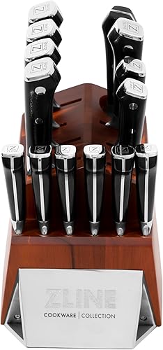 ZLINE - Juego de cuchillos de cocina de acero alemán profesional de 15 piezas (KSETT-GS-15)