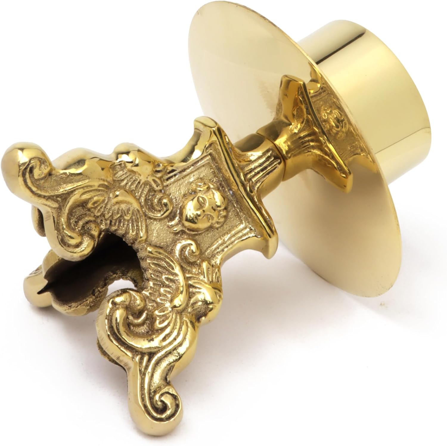 Solid Brass Holy Family Candle Holder, Taper Candlestick Centerpiece, Religious Home Decor, 2 Inch Socket, 4.33" H