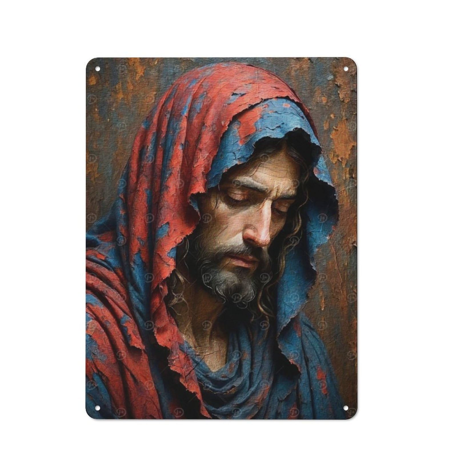 Junmoney Man In Red And Blue Robe Vintage Metal Wall Sign 40X30cm For Café Or Restaurant, For Metal Sign Collectors, For Garage And Workshop Walls