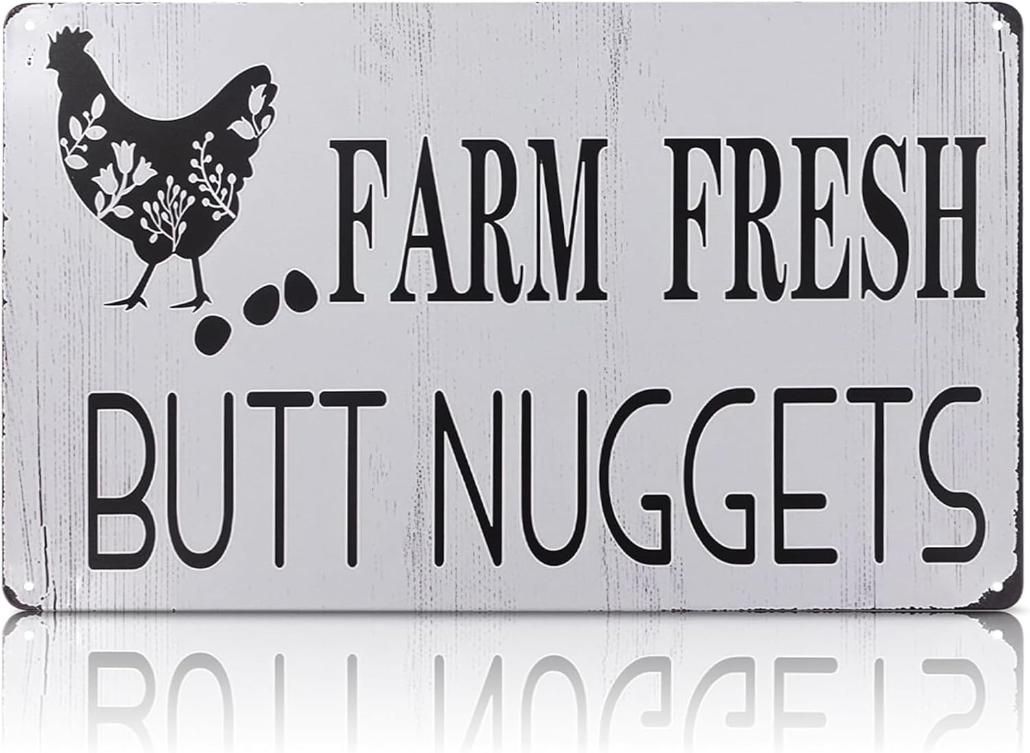 Chicken Coop Signs for Outside and Inside, 8"x12", Funny Tin Art