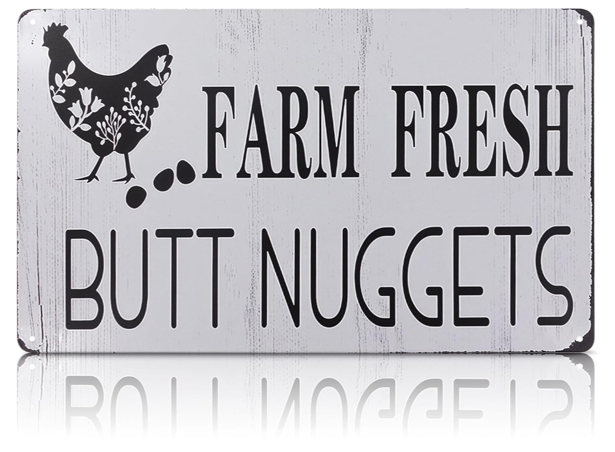 Metal Funny Chicken Coop Signs for Outside 8x12" – Rustic Tin Farm House Kitchen Decorations - Farmhouse Wall Art and Vintage Chicken Decor for Kitchen, Garden, Porch, Barn, Backyard, or Country Home