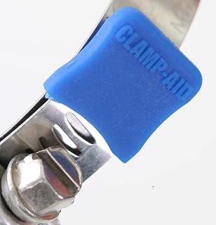 Worm Gear Blue Hose Clamp end guards by CLAMP-AID for 1/2" wide bands. Package of 20. Color: Blue