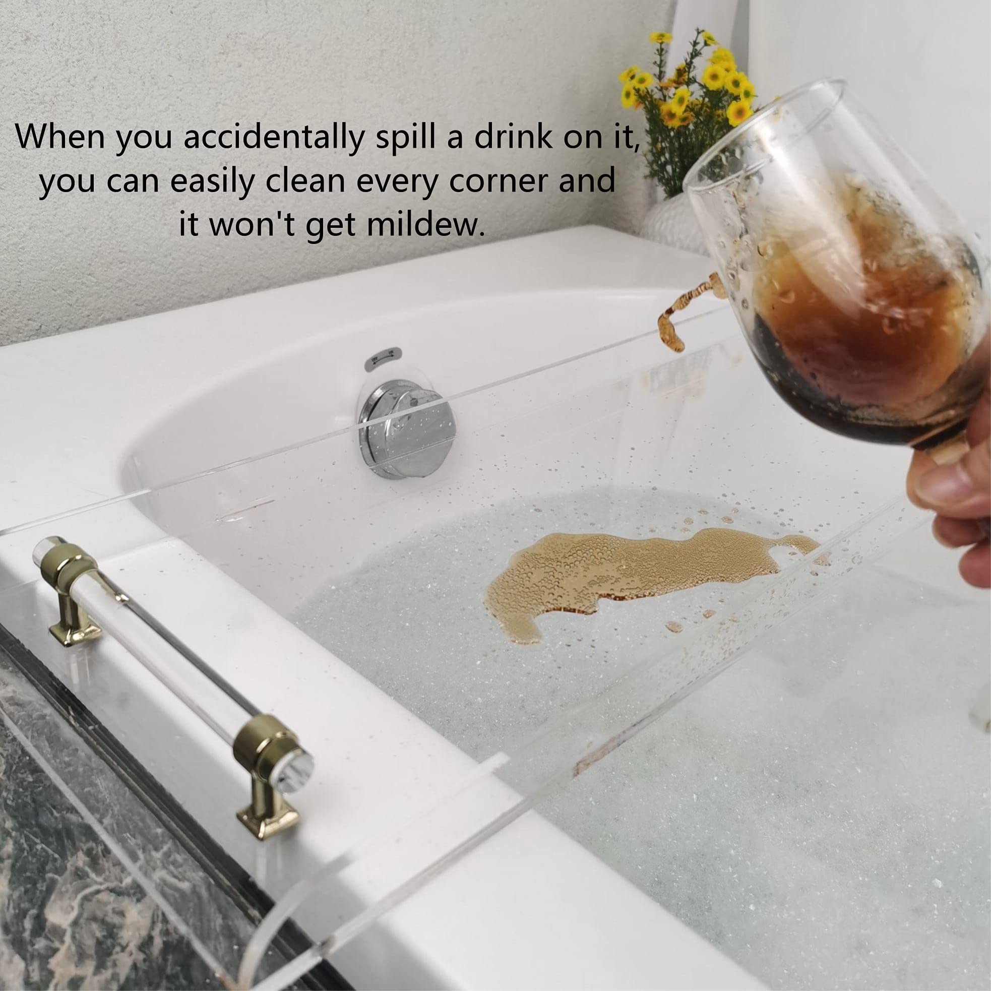 31" Clear Acrylic Bathtub Caddy Tray for Luxury Bathroom Bath tub Table