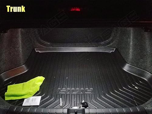 Miniatura 5 de Kit de 6 luces LED Civic para interior Honda Civic 2016 2017 2018 2019 2020 2021 blanco 6000K mapa interior cúpula espejo de tocador paquete de