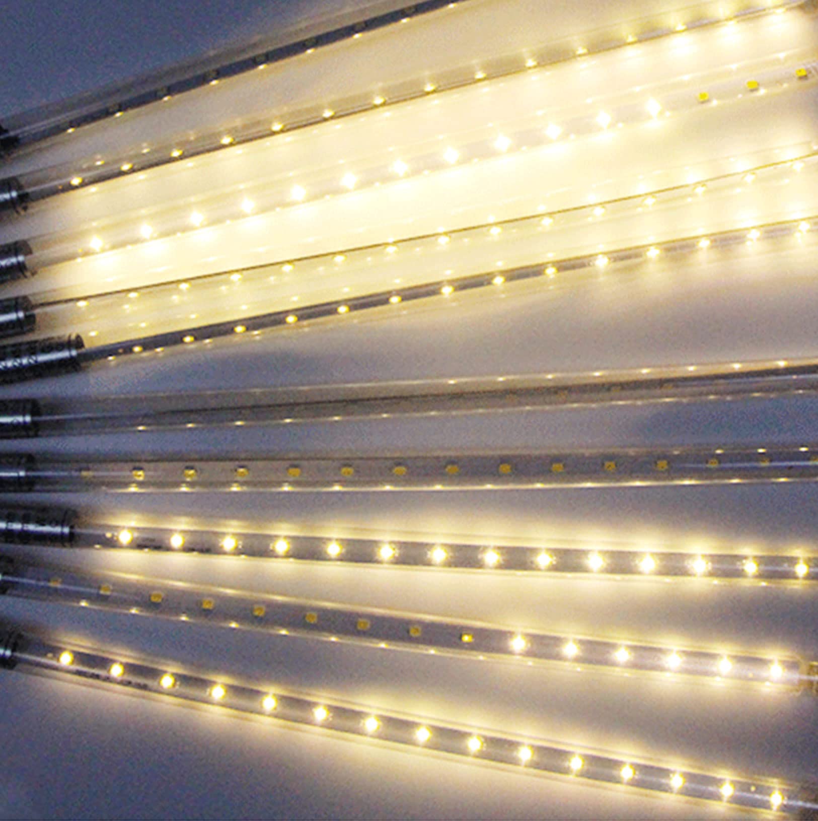 SpeeSy Lights String Indoor Meteor Shower Light 30cm-8tube Tubes Decorative Waterproof Falling Snowfall Lights Snow Falling for Home Decor Wedding Garden, Yellow — image 1