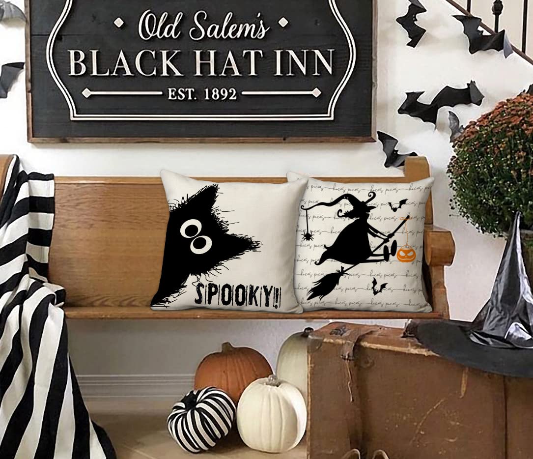Fundas De Almohada Góticas Cabeza De Muerto - Juego De 4 Piezas 18x18 Pulgadas - Decoración Bruja Y Polilla - Regalo Original Para Amantes Del Estilo Dark