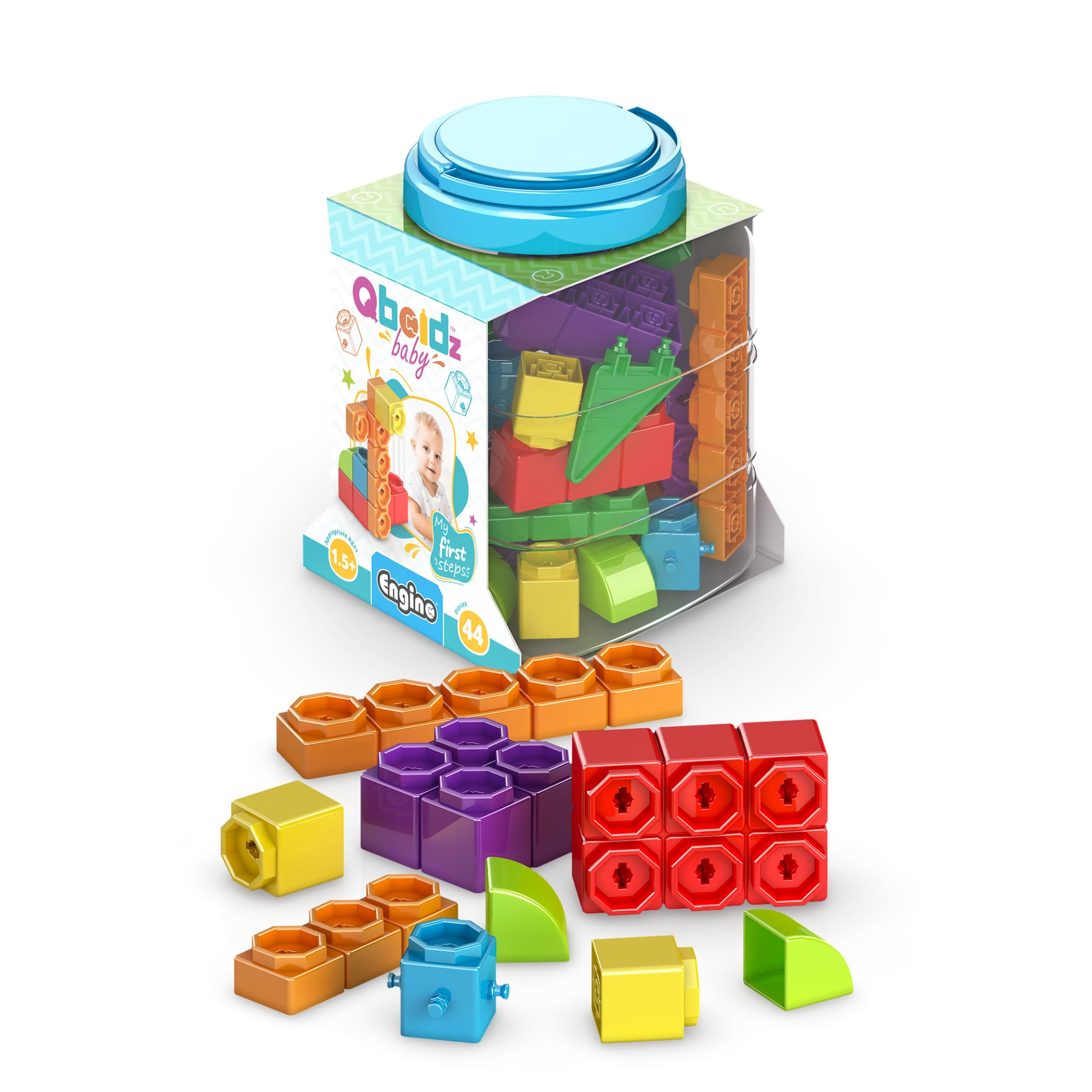 Engino Qboidz Baby - My First Steps 44pc Toddler Building Set