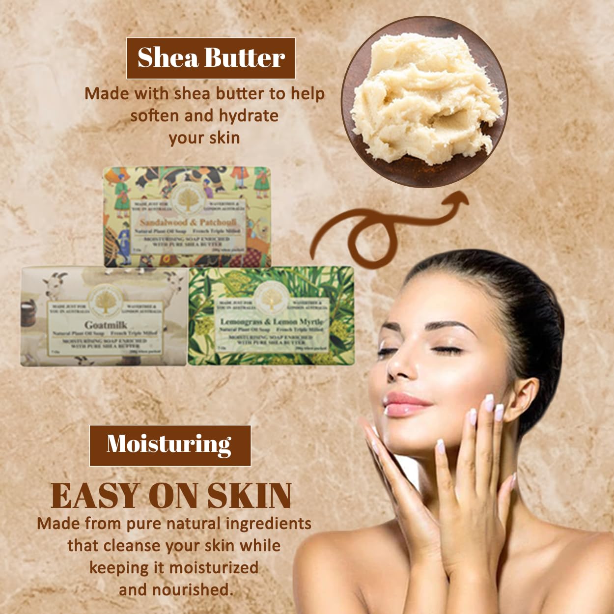 Wavertree & London Trio Gift Box (3 Bars) - 7oz Lemon Myrtle, Goats Milk, Sandalwood Patchouli Scented Moisturizing Triple Milled Natural Soap Bars - Pure Plant Oil Soap Bars for All Skin Types - Image 4