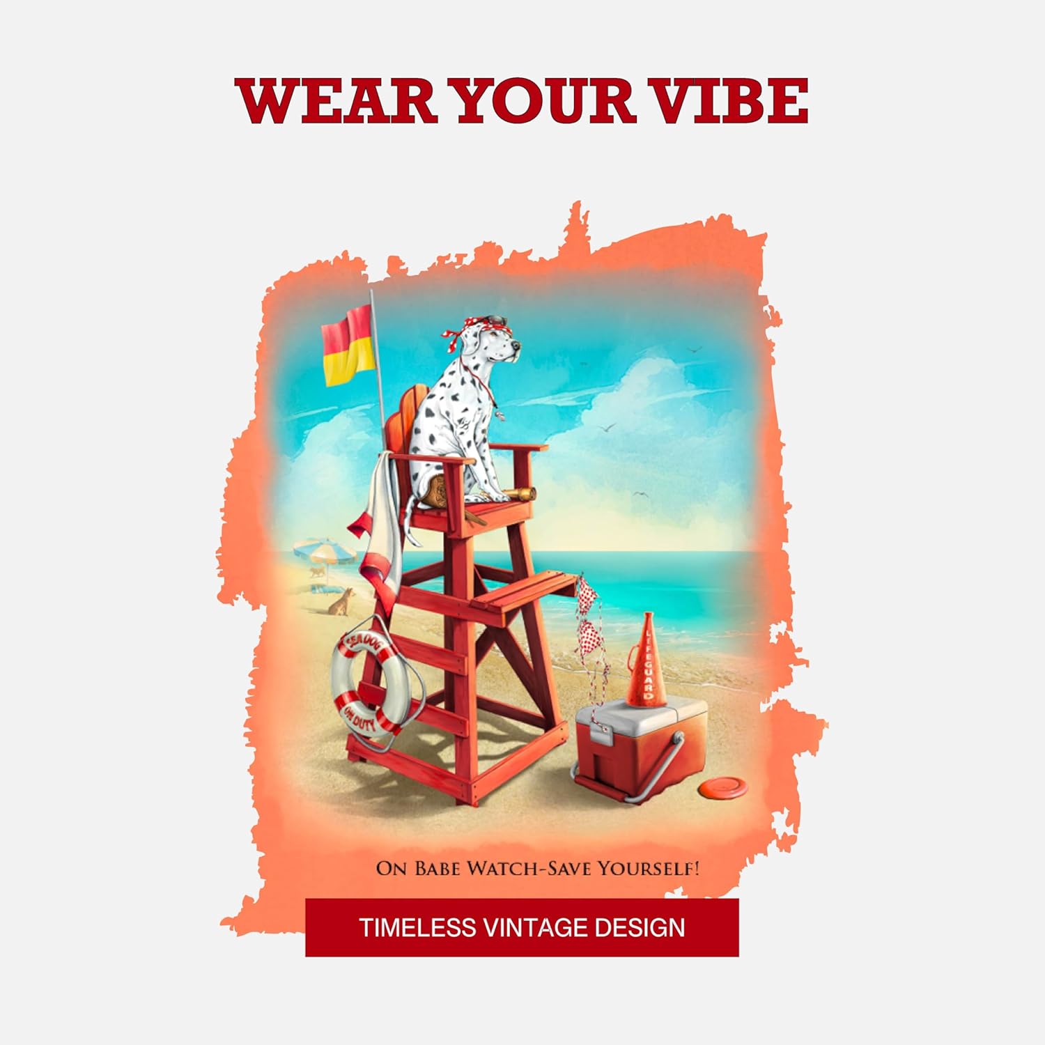 SEA DOG Vintage Graphic T-Shirt Garment Dyed 100% Ringspun Cotton, Relaxed Fit, Printed in USA, On Babe Watch - Image 4