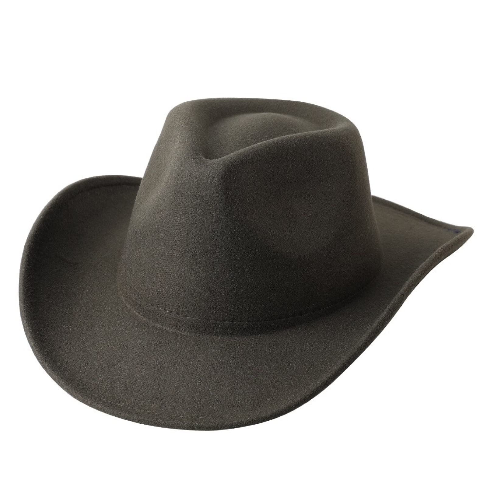 Sombrero de Vaquero Sombrero de Vaquera Sombrero de Vaquero Grande Sombrero de Fieltro Monocromo Hombres y Mujeres Sombrero de Copa al Aire Libre de ala Grande(Style4)