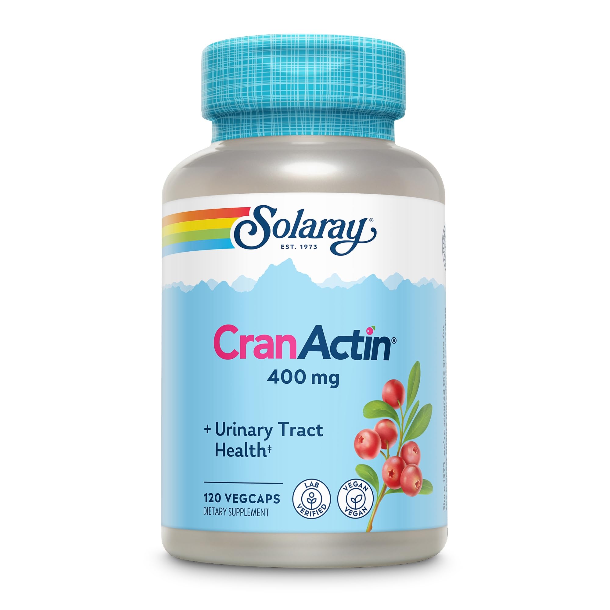 SOLARAY CranActin Cranberry Extract 400 mg, 120 VegCaps 120 Count (Pack of 1)