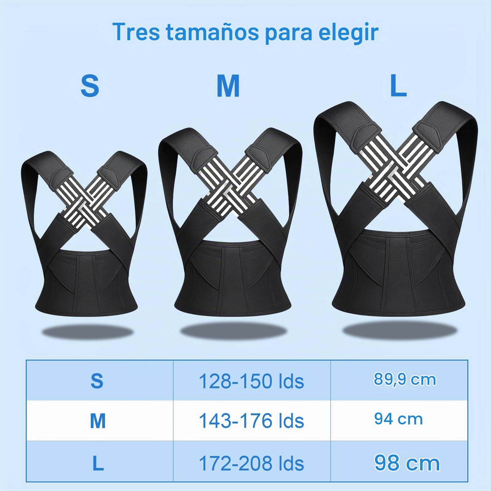 Cinturón de soporte lumbar ajustable, corrector de postura, entrenador de postura para mujeres y hombres, soporte de espalda completo para la columna vertebral y el hombro, ofrece alivio del dolor en