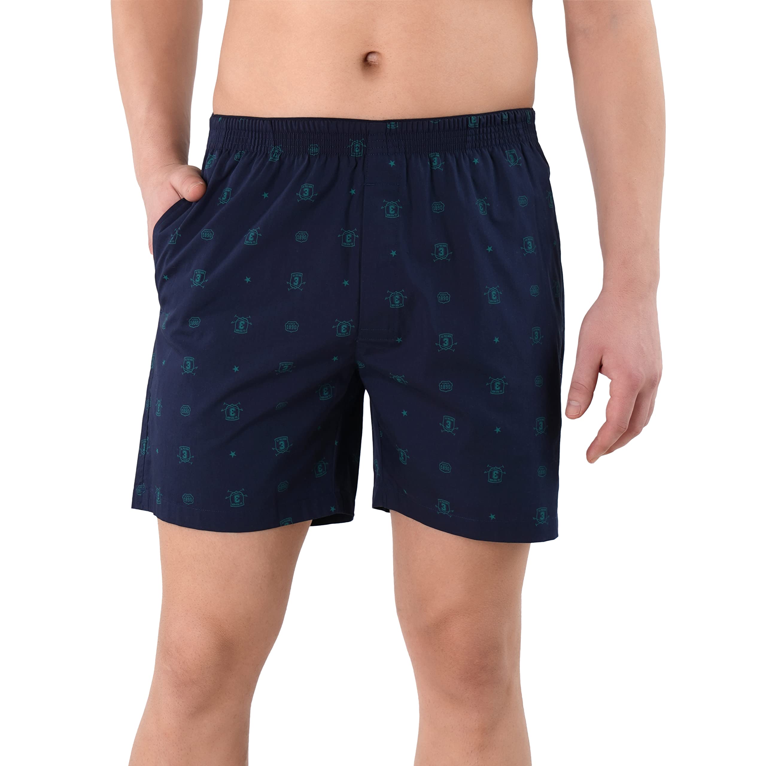 Men Cotton Dual Pocket All Over Print Ex002 Boxers - Pack of 1