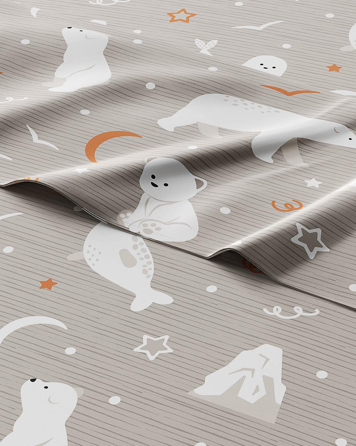 Kids Queen Size Polar Bears Bed Sheets - 4 Piece Kids Polar Bears Sheet Set