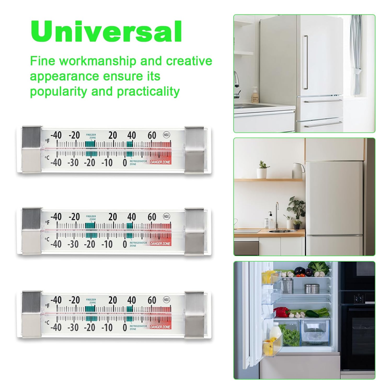 9 Pack Fridge Refrigerator Freezer Thermometer, Waterproof Analog, Large Dial, Accurate, Easy to Read, Wide Range -40°F to 80°F for Kitchen, Restaurant, Cooler, Lab, Industrial Use