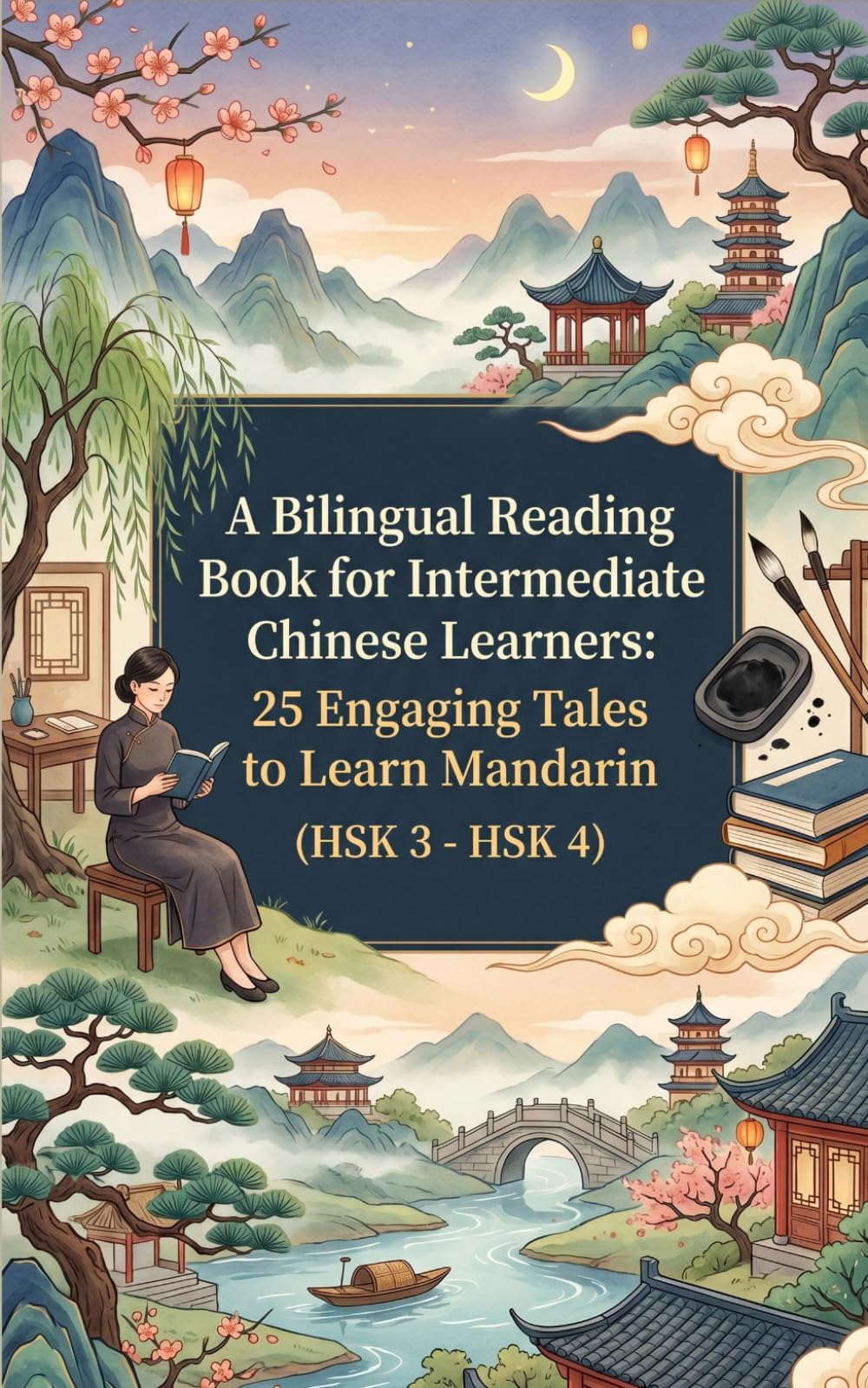 HSK 3 - HSK 4 Bilingual Reading Book for Intermediate Chinese Learners: Big Collection of 25 Engaging Tales to Learn Mandarin (5 Book in 1)
