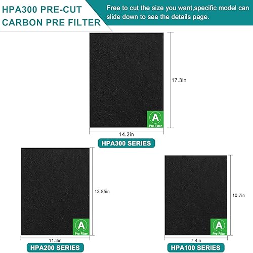 Miniatura 2 de MIFLUS Paquete de 3 filtros HEPA HPA300 de repuesto y 6 paquetes de prefiltros para purificador de aire Honeywell compatible con HPA300, HPA200,