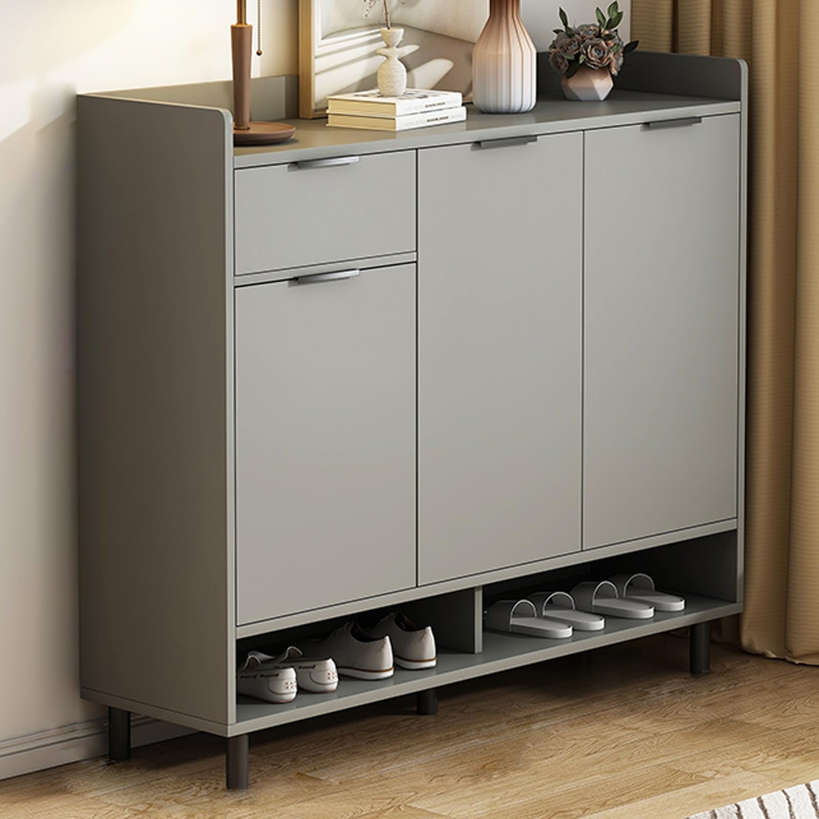 Meuble à chaussures en bois pour entrée accueillante et salon moderne