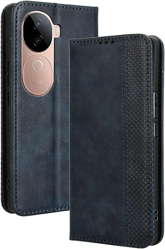 Case Compatible with vivo V40e 5G, PU Leather flip Cover Compatible with vivo iQOO Z9S 5G Phone Case Blue