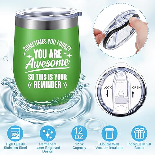 Miniatura 9 de Regalos de agradecimiento para compañeros de trabajo que dejan la despedida con vaso de vino de 12 onzas con texto en inglés "Thank You for Being