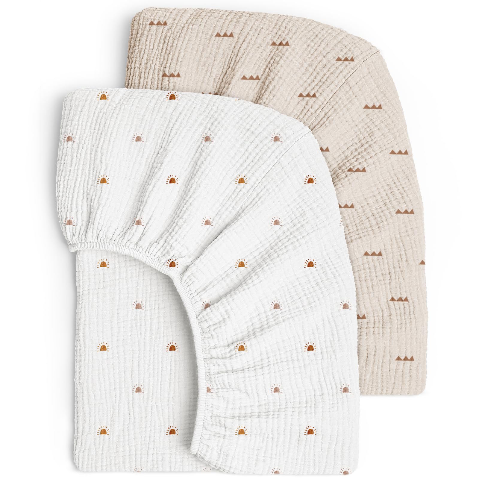 lulumoon Spannbettlaken 70x140 Musselin für Kinderbett: 100% Baumwolle