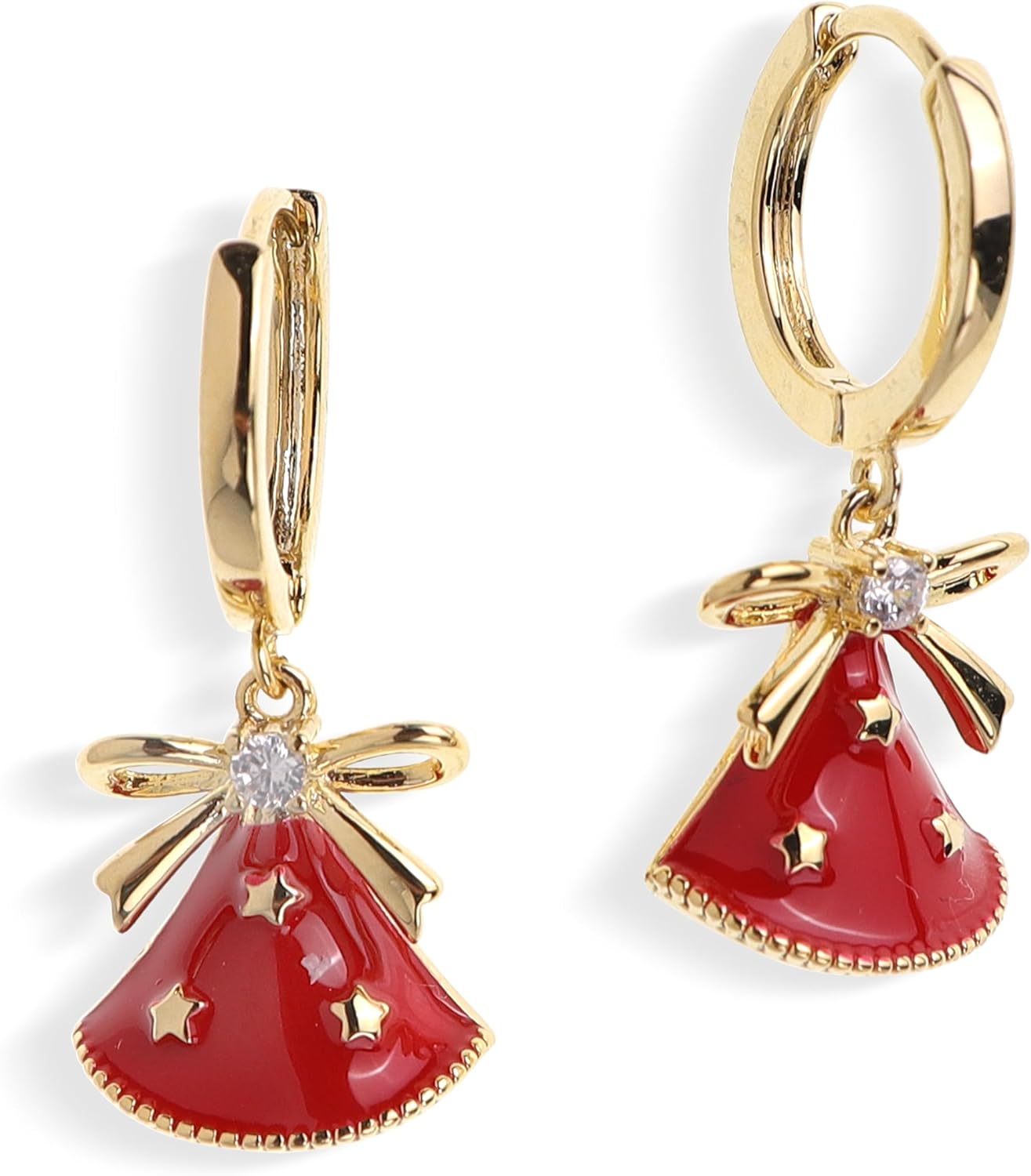 Sonateomber Gold Silver Small Hoop Dangle Earrings for Women, Trendy Dainty Rhinestone CZ Dangling Prom Wedding Leaf Flower Snowflake Butterfly Starfish Fashion Jewelry Gift