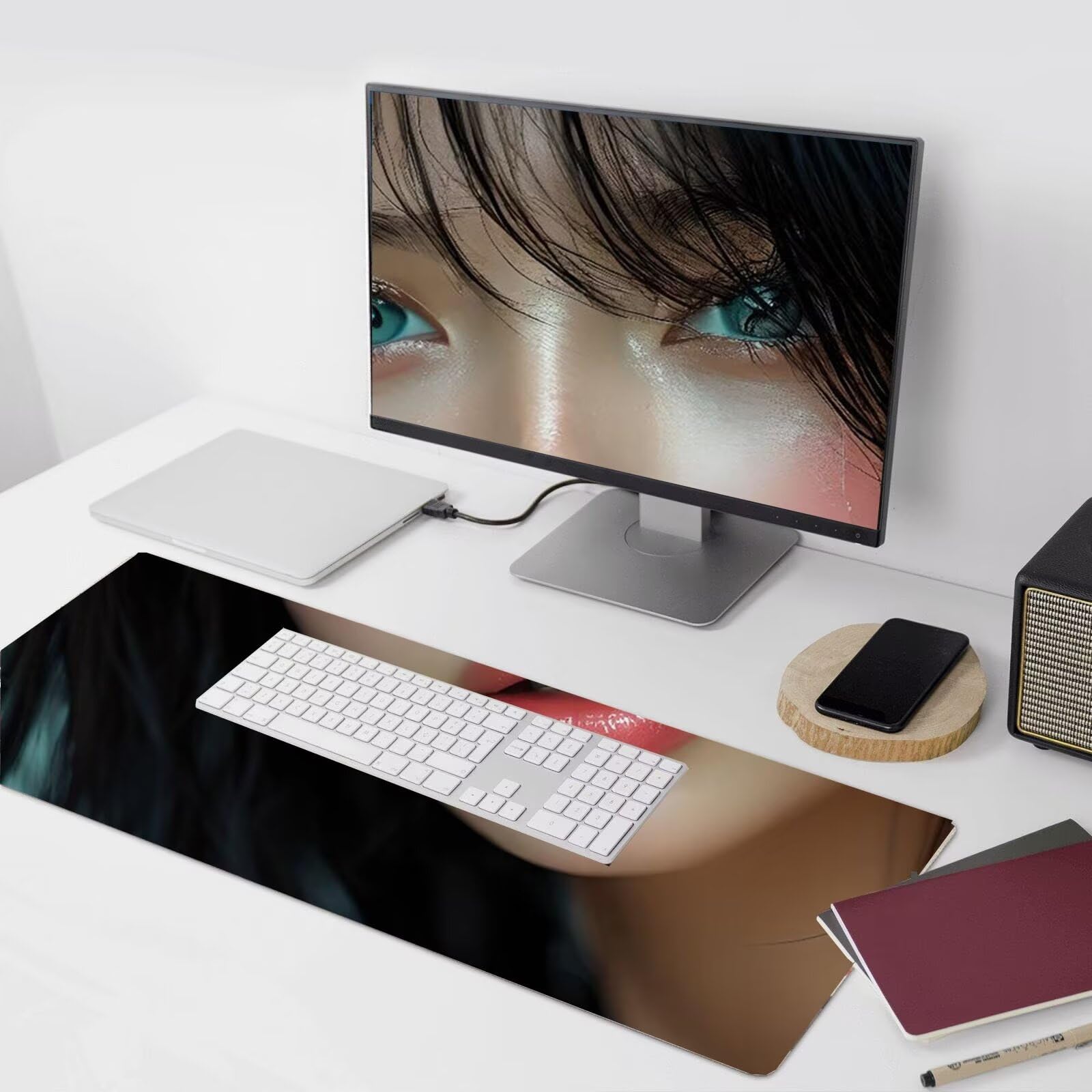 Jugendliche Schönheit Mauspad XXL 1500x800x3 MM Groß Gaming Mauspad Design Vernähte Kanten, Wetterfest Anti Rutsch Mousepad PC Laptop verbessert Präzision und Geschwindigkeit für Home Office W-883
