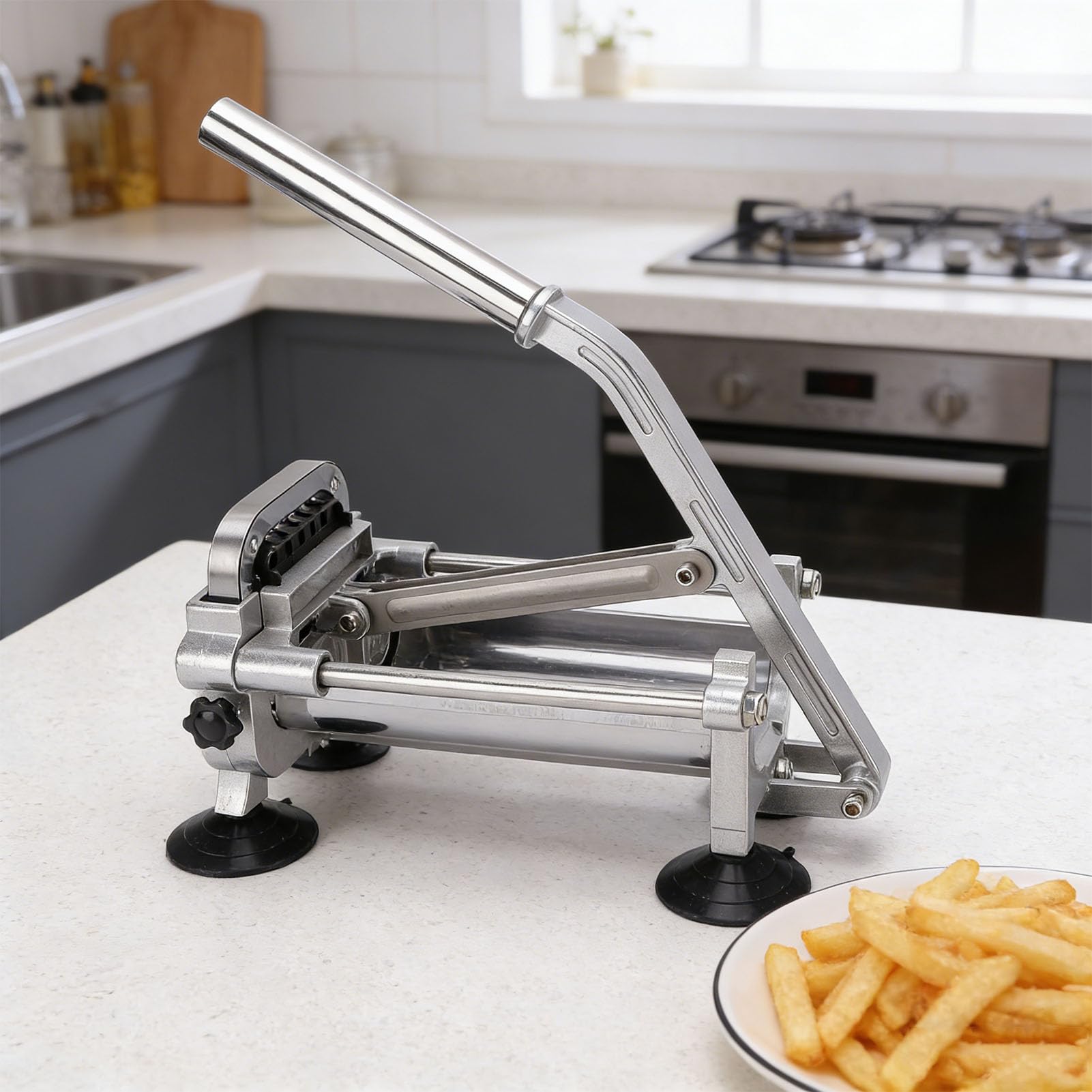 Generic Pommes-Frites-Schneider, Professionelles Edelstahl-Kartoffelhacker-Schneidwerkzeug für die Küche zu Hause, Karotten und Gurken, Einfache Wartung, 27 X 16 Cm