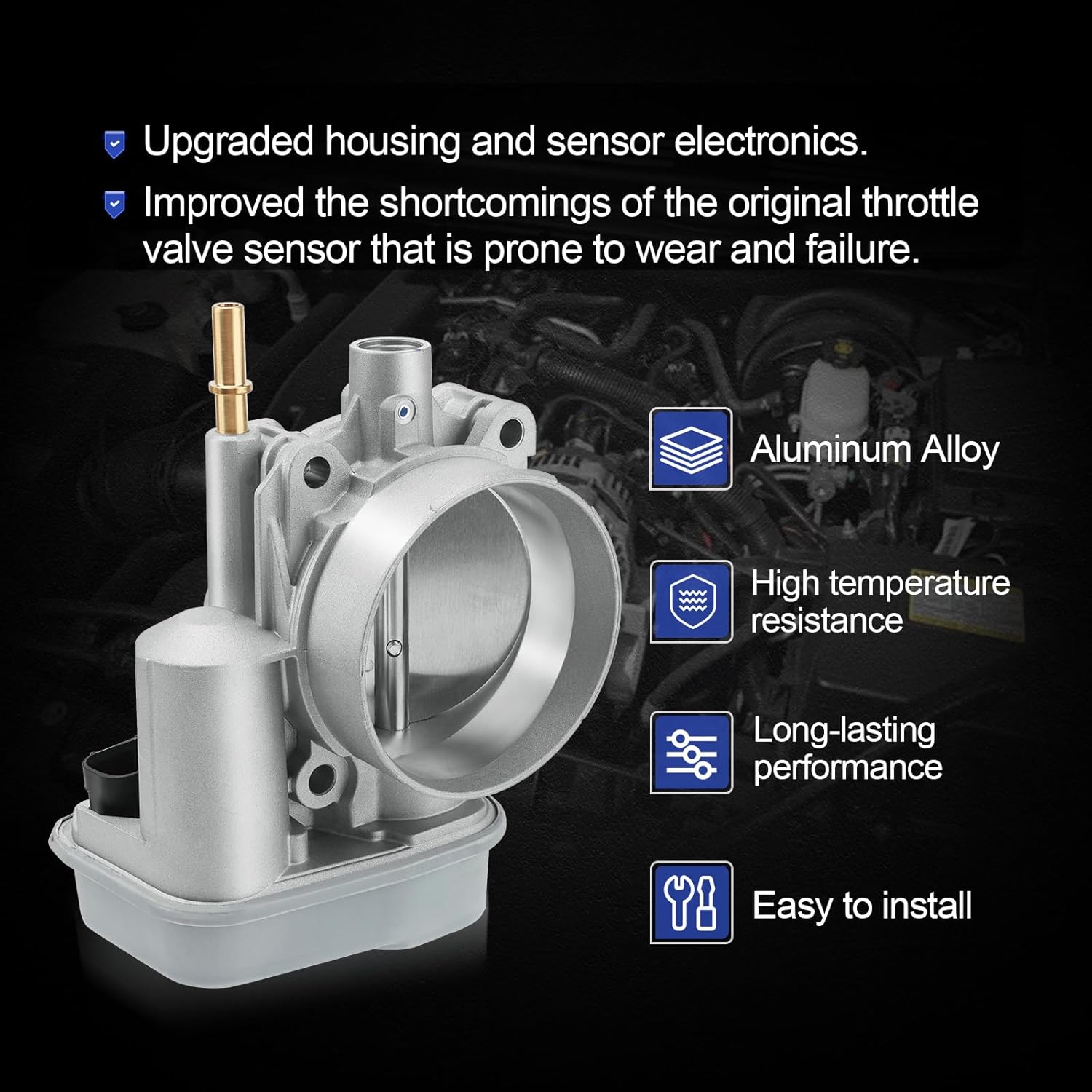 S20064 Electronic Throttle Body For Chevy Colorado Impala Trailblazer Monte Carlo/GMC Canyon Envoy/Buick Rainier/Isuzu i-350 i-370 Ascender/Hummer H3/Saab 9-7X/Pontiac Grand Prix Replaces# 12568580