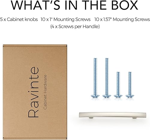 Miniatura 4 de Ravinte Paquete de 20 manijas de gabinete de níquel cepillado, manijas de gabinete de cocina, tiradores curvos para cajones de 7-14 pulgadas de