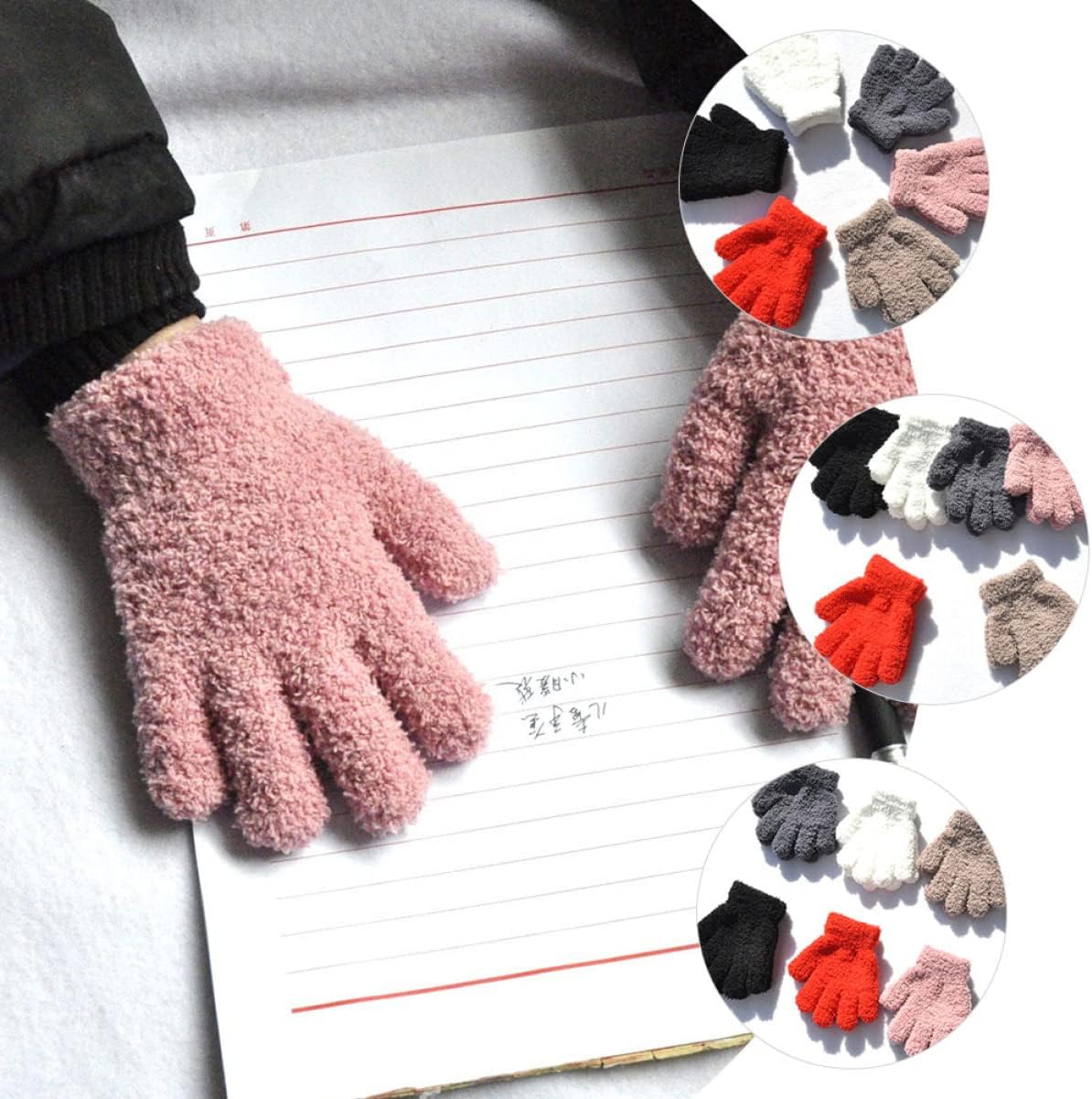 Ipetboom 6pairs Boy Girl Gloves Insulated Fleece-lined Compact Design for Outdoor Activities for Skiing and Cold Weather for Ages