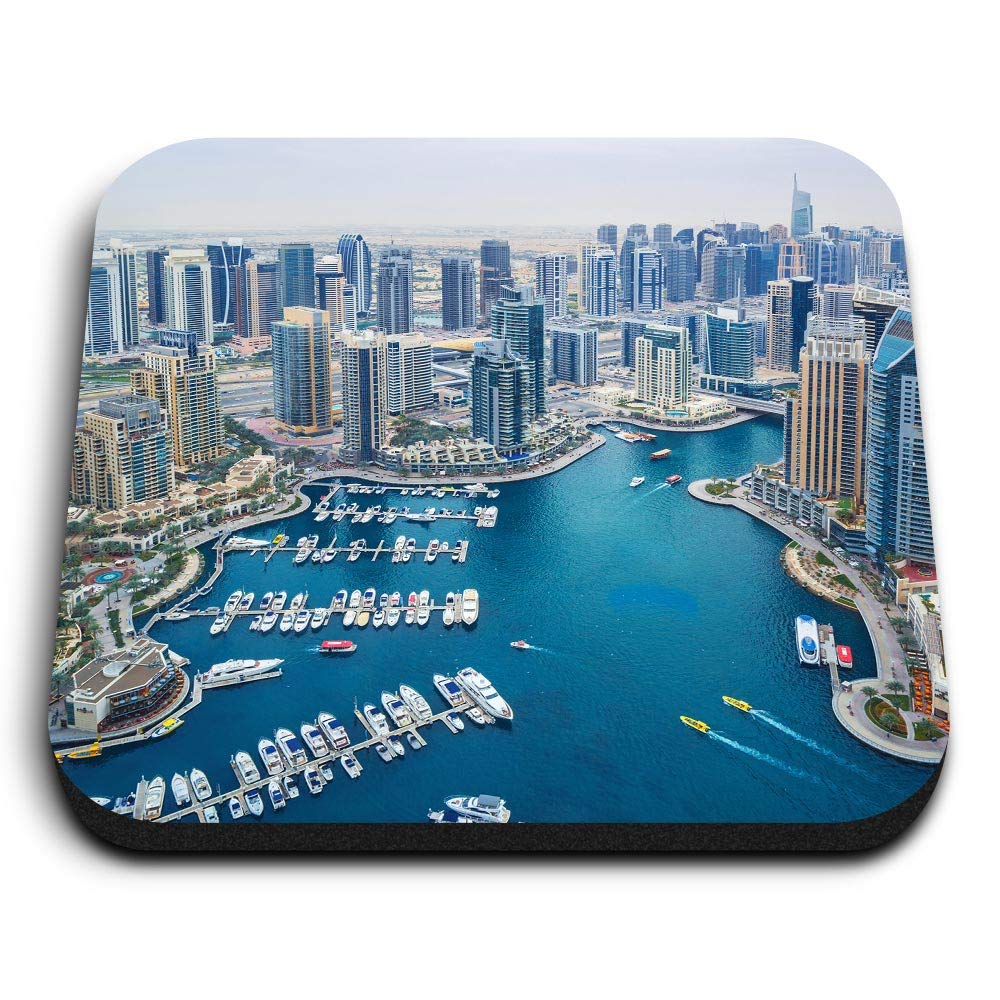 Destination Vinyl Ltd Multicolor 1 X Square Mdf Fridge Magnet - Dubai Marina United Arab Emirates Uae 44911