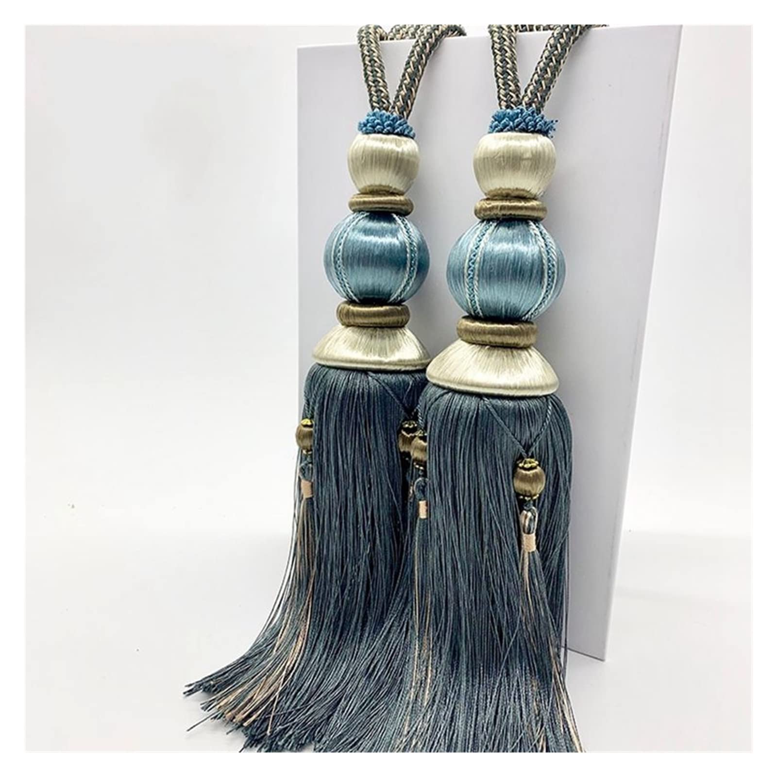 2PCS Kurtyna Wiszące kule Ball Haczyk Bandaż Bandaż Lobbing Pasek Tassel Tiebback Buckle Dekoracja domu wanglan(Light Grey)