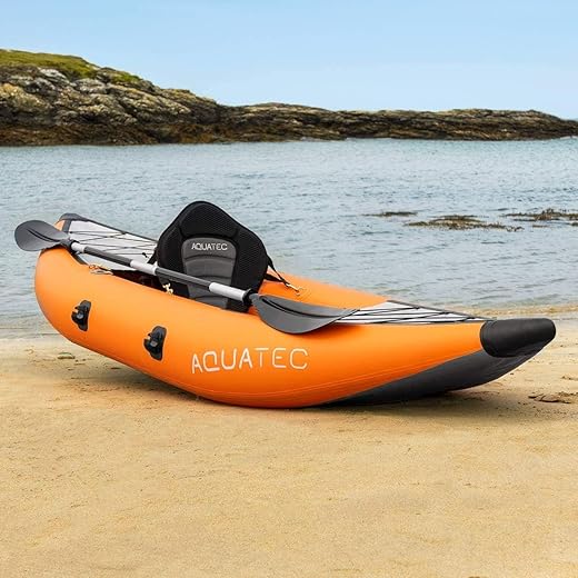 AQUATEC Kayak Gonflable | Professionnel ou Intermédiaire | 1 ou 2 Sièges | Complet avec Sièges, Pagaies et Accessoires | Idéal pour Les Amateurs d'Aventure