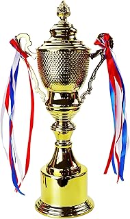 SINGOMON 14.6 Inch Large Gold Trophy Cup Award Trophy Metal Trophy Gold Cup Stanley Cup Trophy World Cup Trophy for Rewards, Winner Prizes, Competitions, Award Ceremony and Appreciation Gift