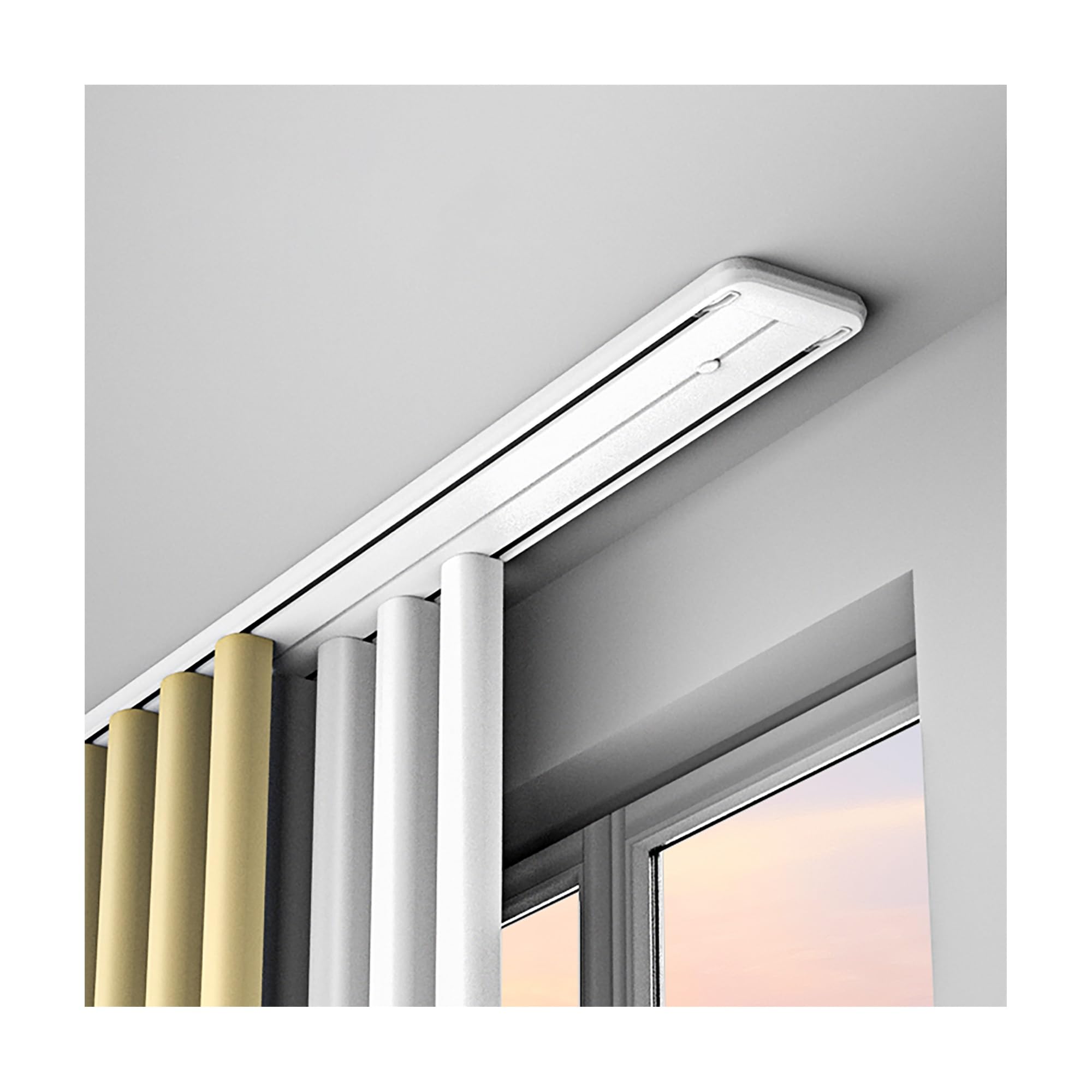 Rail de rideau double silencieux de plafond pour studio et salon