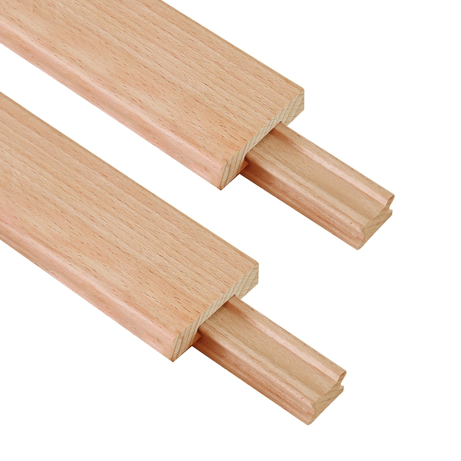 Wax Coated 14 Inches Wood Drawer Slide 2PCS, Classic Traditional Wood Center Guide Track