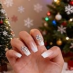 Coolnail Glossy Dark Red Valentines Press on False Nails Square Flat Top Shape UV Gel Medium Long Fingersnails for Women Girl Daily Wearable