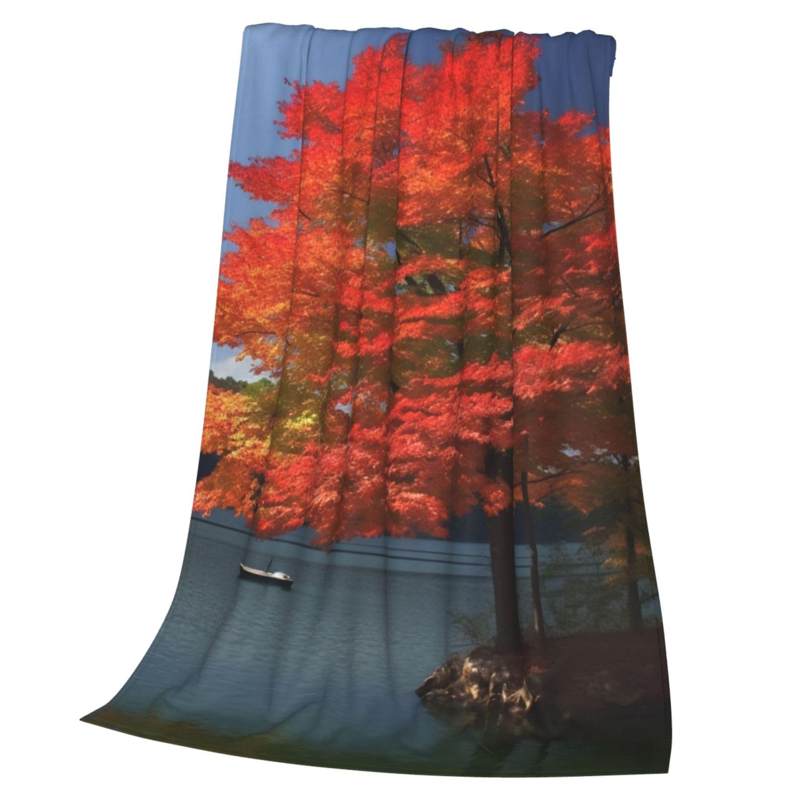 Couverture flanelle bord du lac et érable légère microfibre pour lit et canapé