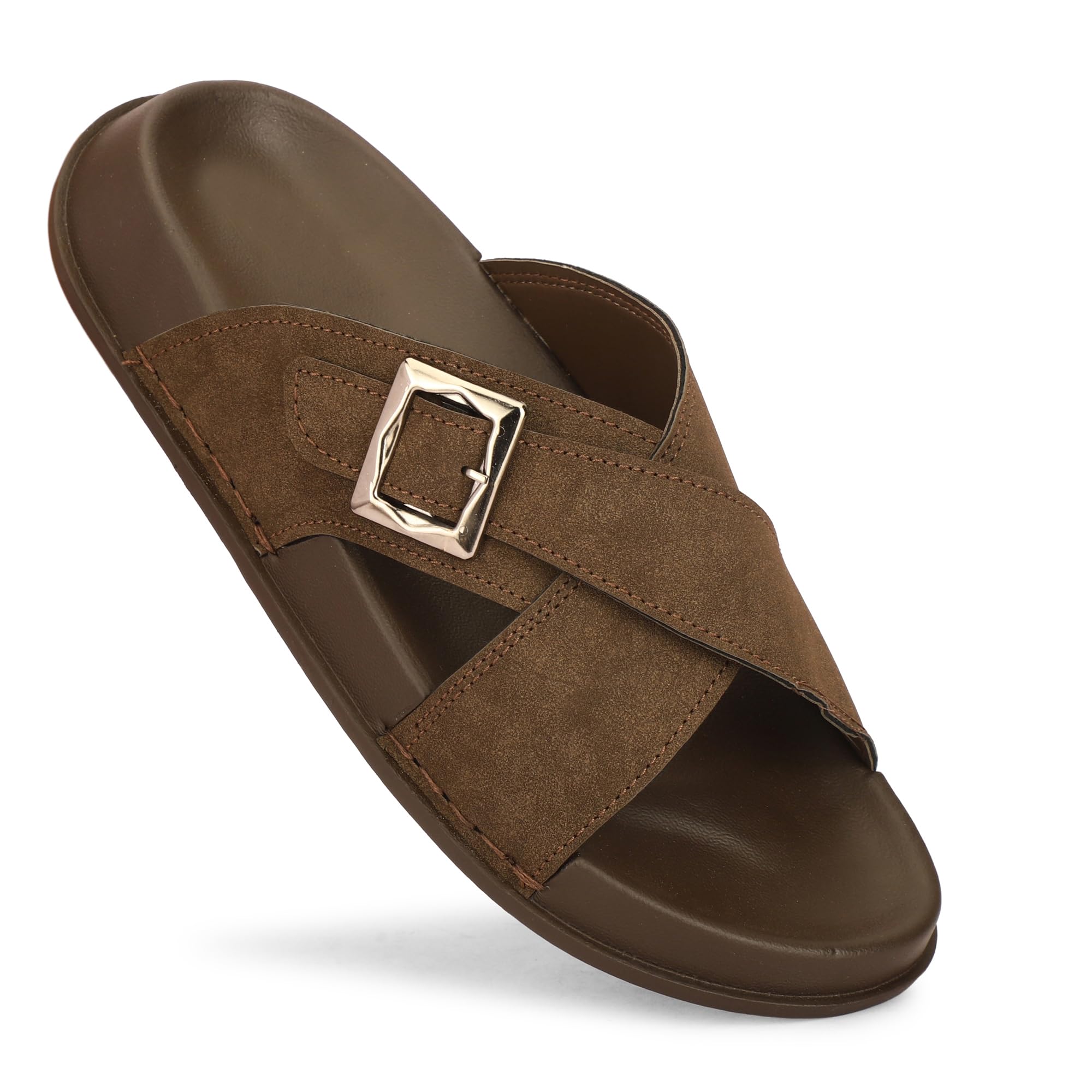 kavox Men's Orthopedic Comfort Sandals with Adjustable Double Buckle Straps | Lightweight Slip-On Walking Slippers | Soft Cushioned Footbed | Casual Everyday Footwear KVX_05-picture-37