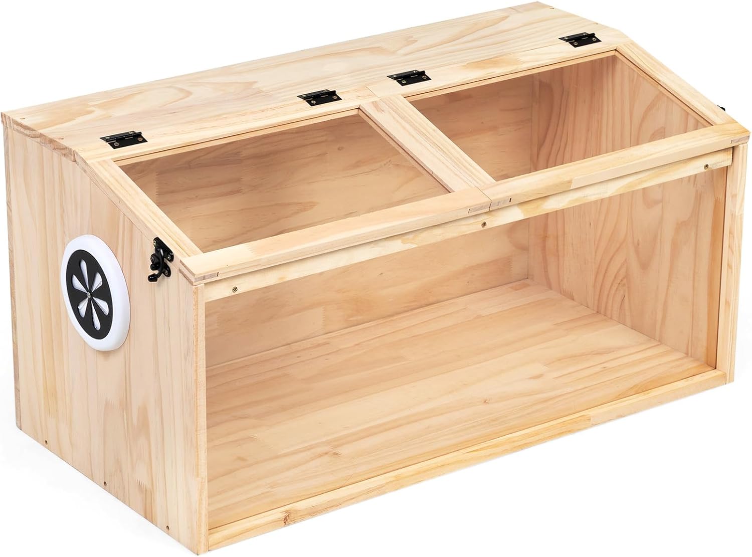 Wooden Hamster Cage Large Animal Cage Acrylic Transparent Board, Watchable Habitat with Openable Top for Hamster, Rabbits, Guinea Pigs, Chinchillas, 31.5" L X 16" W X 15.8" H, Natural