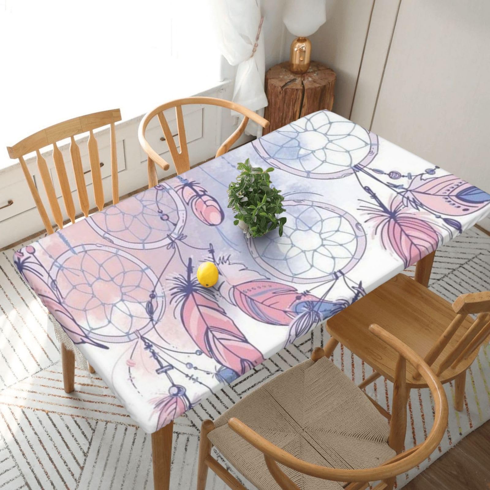 BNVSADC Native American Dream Catcher Printed 5FT Tablecloth Polyester Kitchen Water Resistant Table Cloth Dining Table Decoration Table Covers, 152x76 CM
