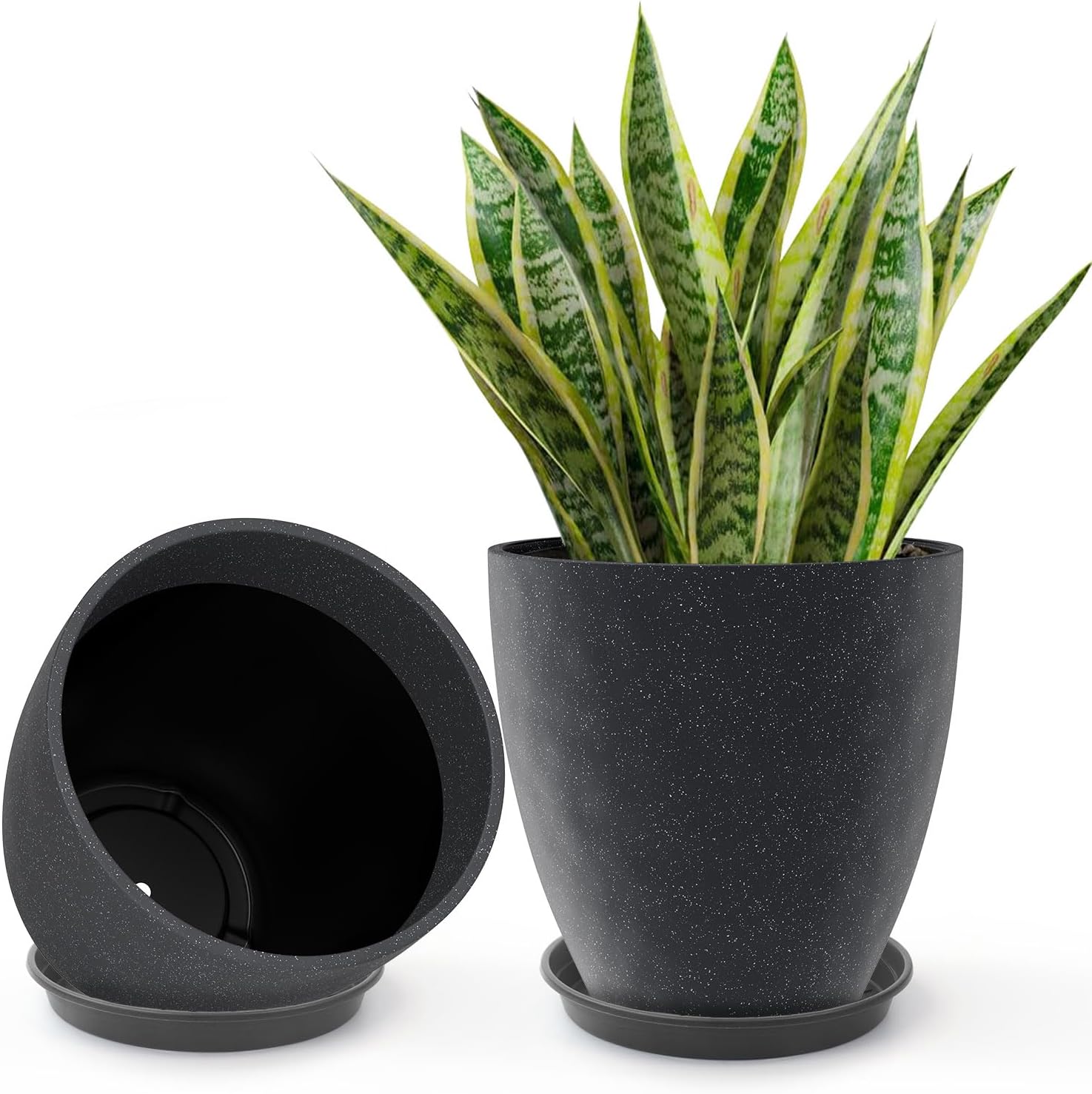 GameXcel Flower Pot Indoor-Outdoor Planter, 12" x 12" Black