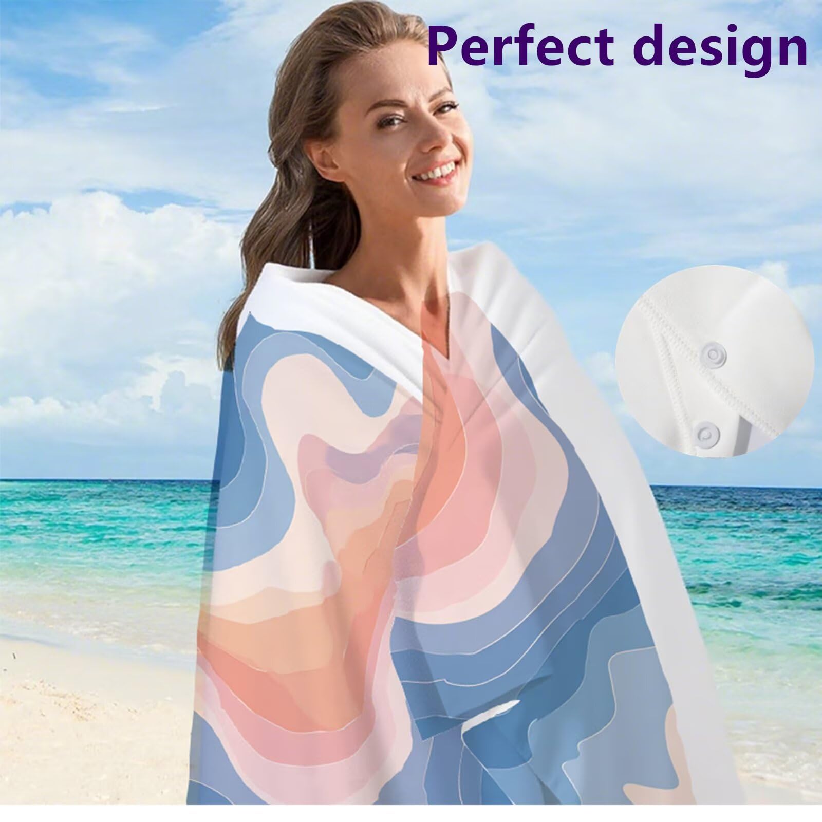 Telo Mare Microfibra 90x180 cm Telo Mare Grande, Asciugamano Palestra Assorbente Asciugatura Rapida, Asciugamano Mare Antisabbi, Compatto Stuoia Spiaggia per Piscina, Viaggio 2 Set- Astratto G1-284