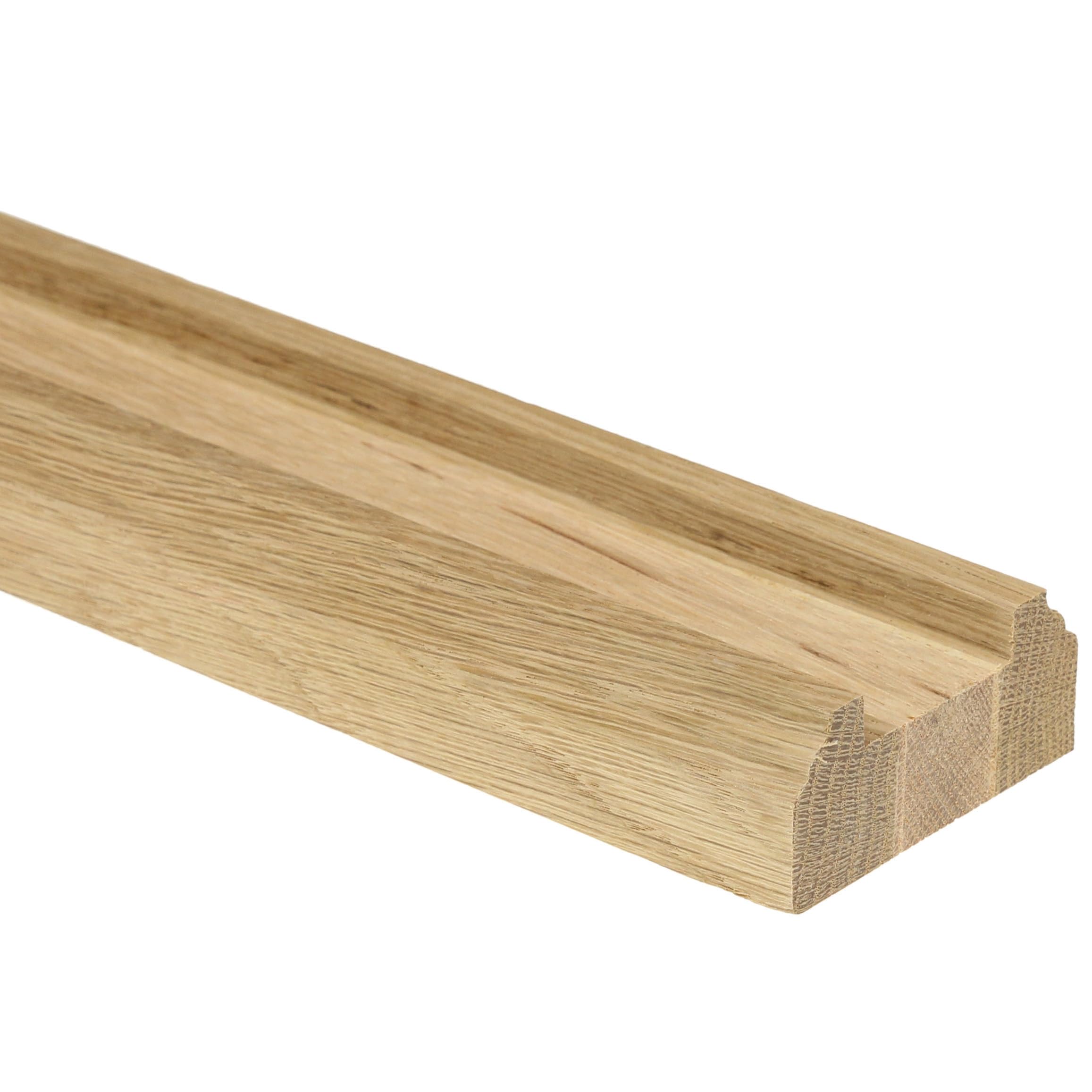 Jackson Woodturners Oak Stair Base Rail with 32mm Groove – Wooden Staircase Railing Component with Infill – Unfinished Oak Stair Parts for Home or Renovation (2400mm)