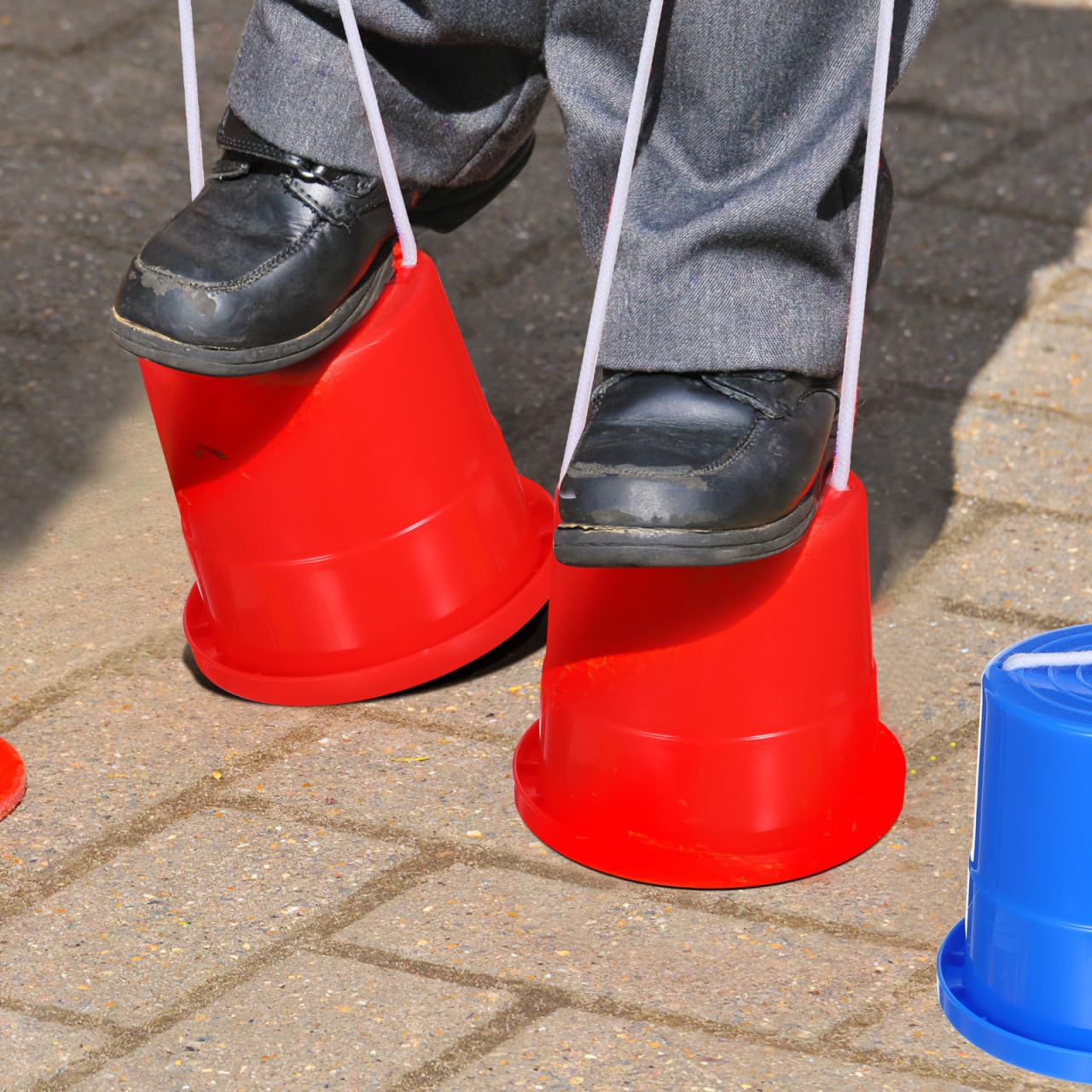Vaguelly Bambini Trampoli di Salto di Plastica 3 paia Outdoor Balance Giocattoli per Bambini Coordinazione Formazione Divertimento Walker Secchi