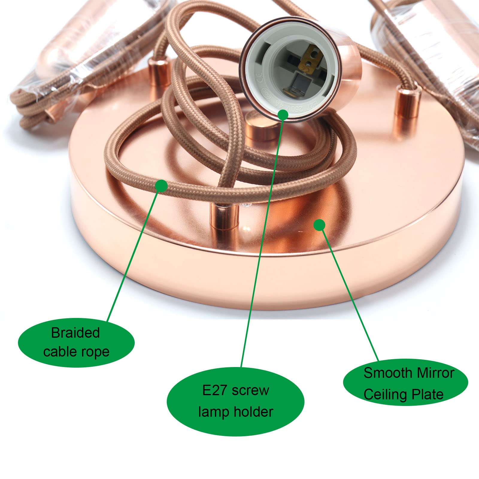 Lampada A Sospensione 3 Teste E27 - Cavo Regolabile 120 Cm, Per Cucina, Bar, Ristorante - Foto 10