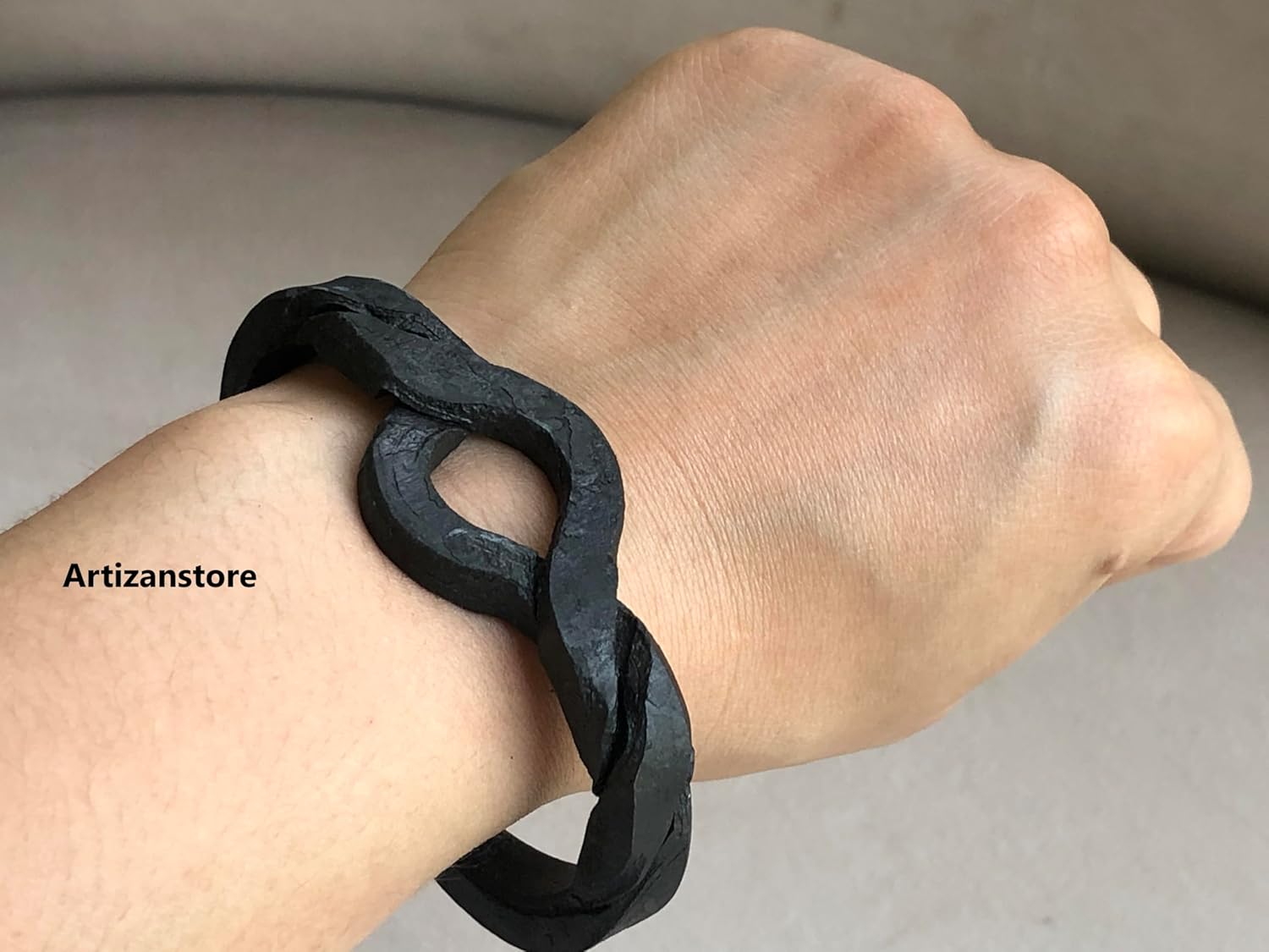 ARTIZANSTORE Impressive Weddings Anniversary Iron Gift, Men's & Women Cuff Bracelet, Hand Forged Twisted Iron Cuff Bracelet